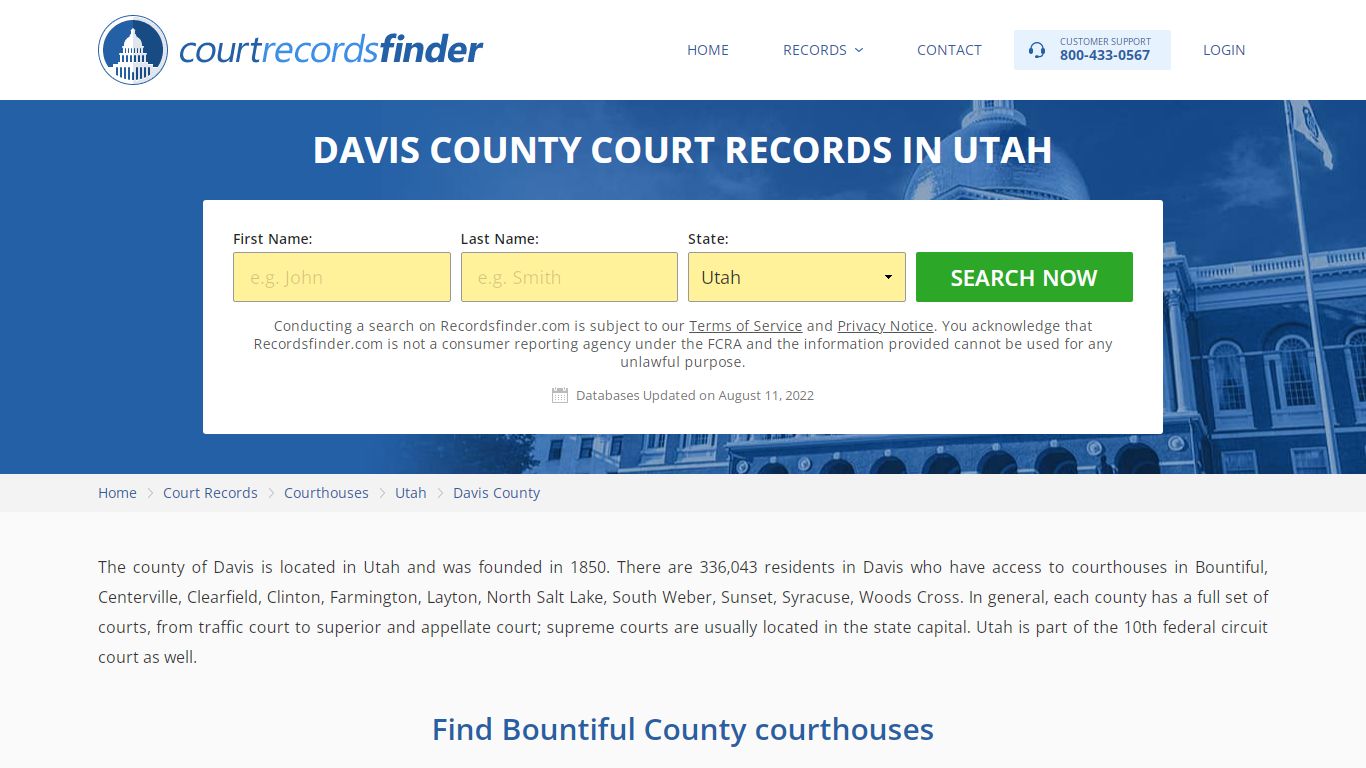 Davis County, UT Court Records - Find Davis Courthouses