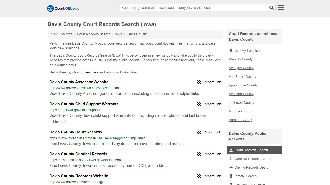 Court Records Search - Davis County, IA (Adoptions ...