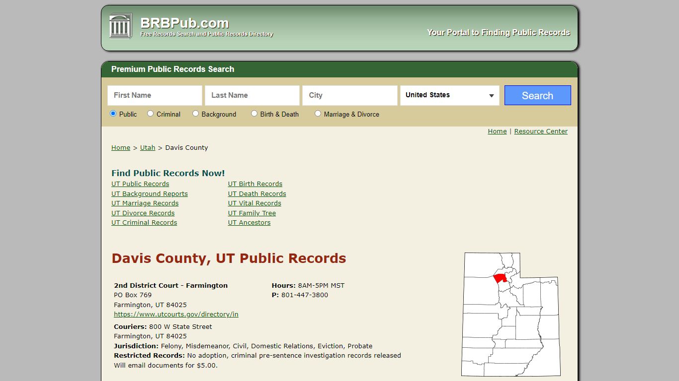 Davis County Public Records | Search Utah Government Databases